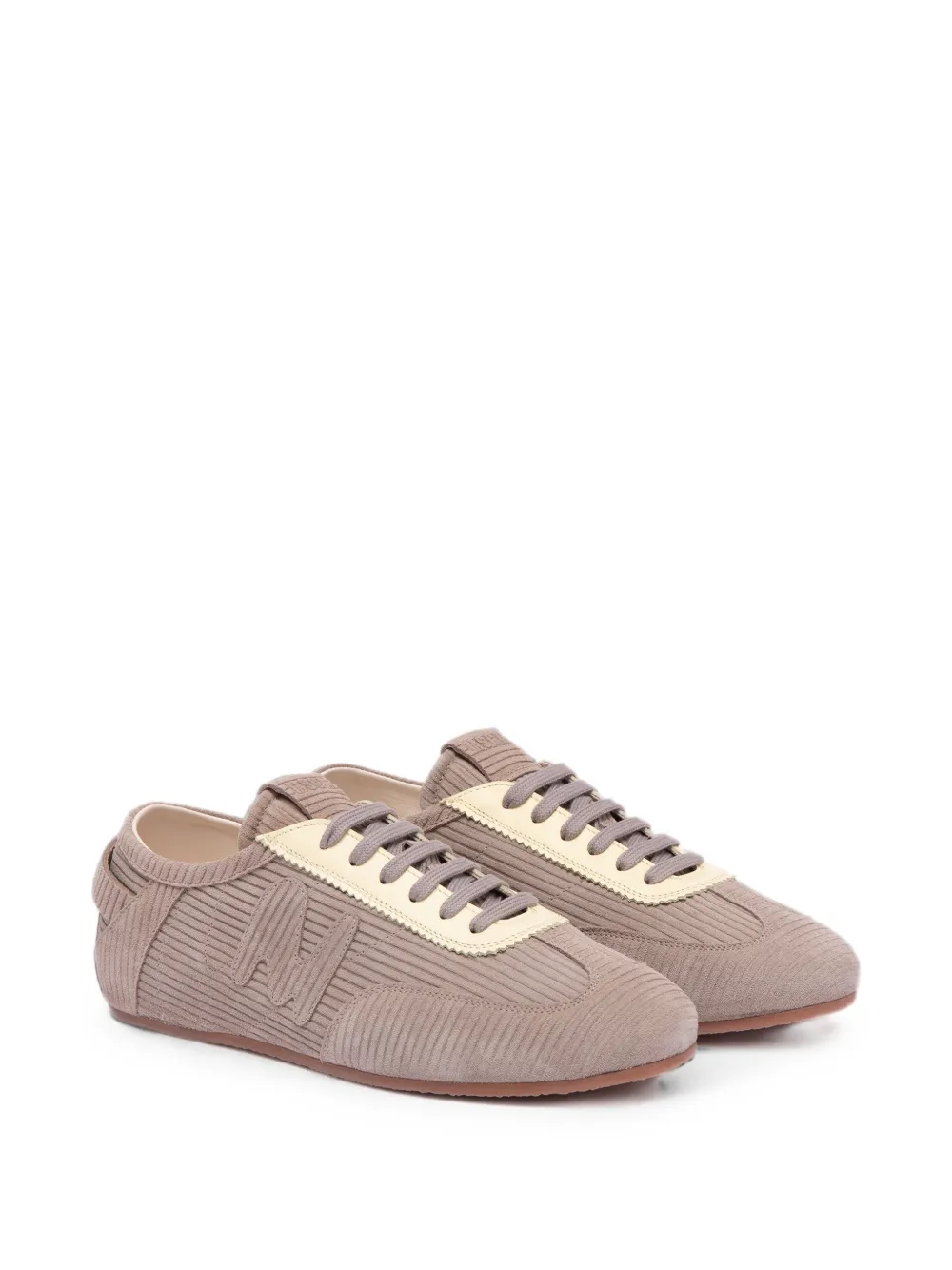 MSGM corduroy-effect logo-patch sneakers Bruin