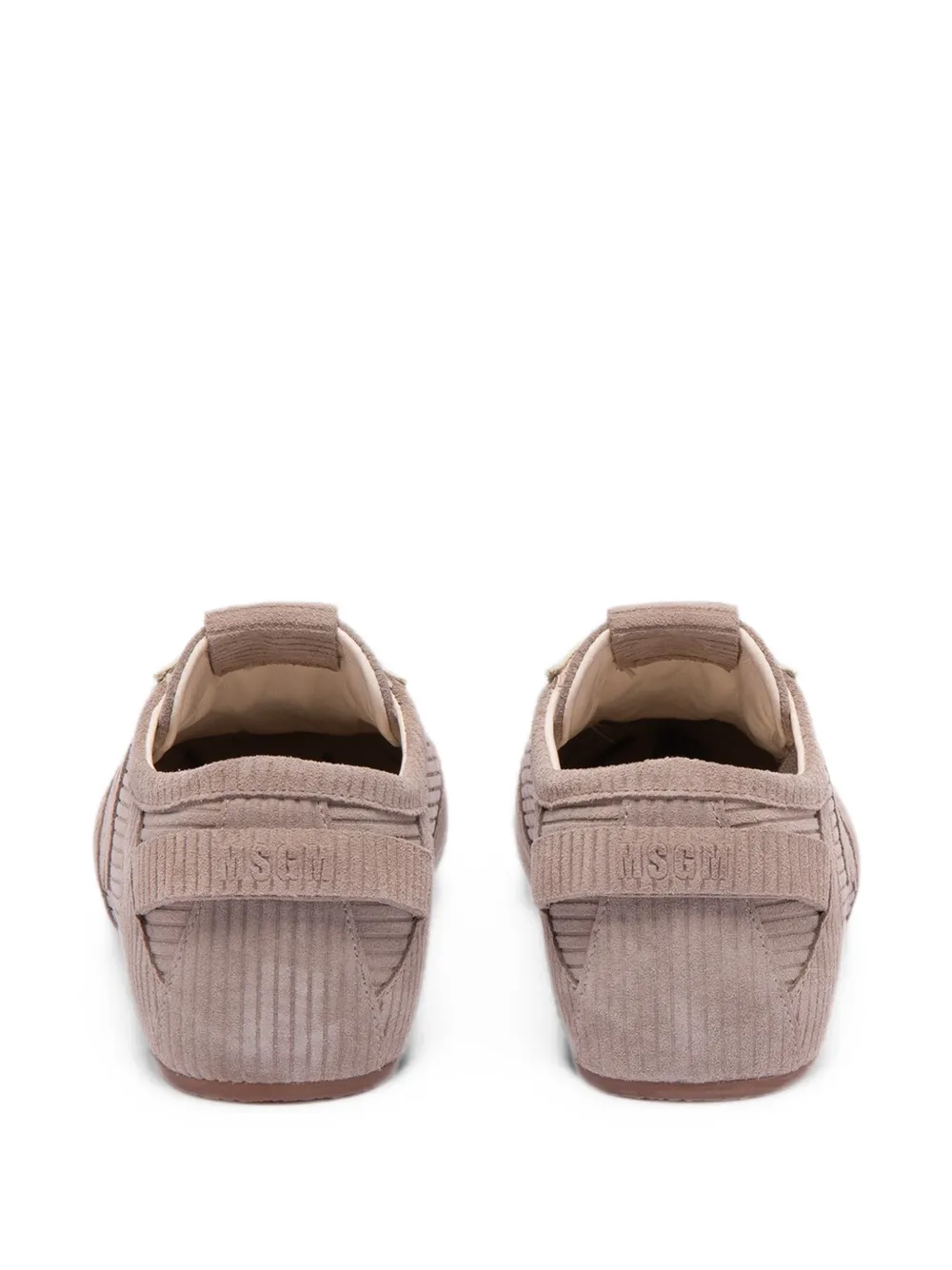 MSGM corduroy-effect logo-patch sneakers Bruin