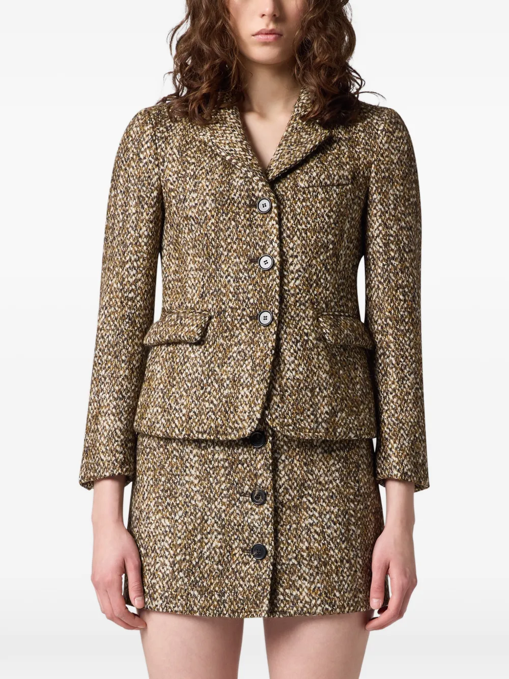 MSGM Jack met enkele rij knopen Bruin