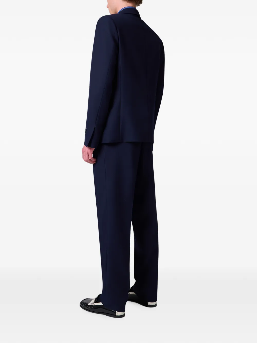 MSGM Jack met puntige revers en dubbele rij knopen Blauw