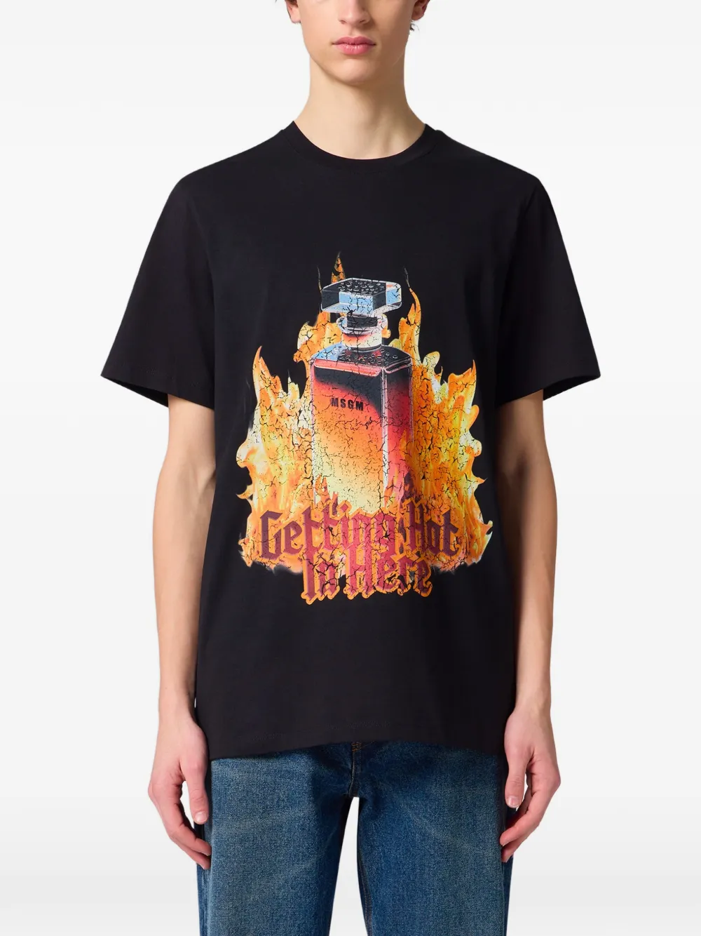 MSGM T-shirt met geborduurd logo Zwart