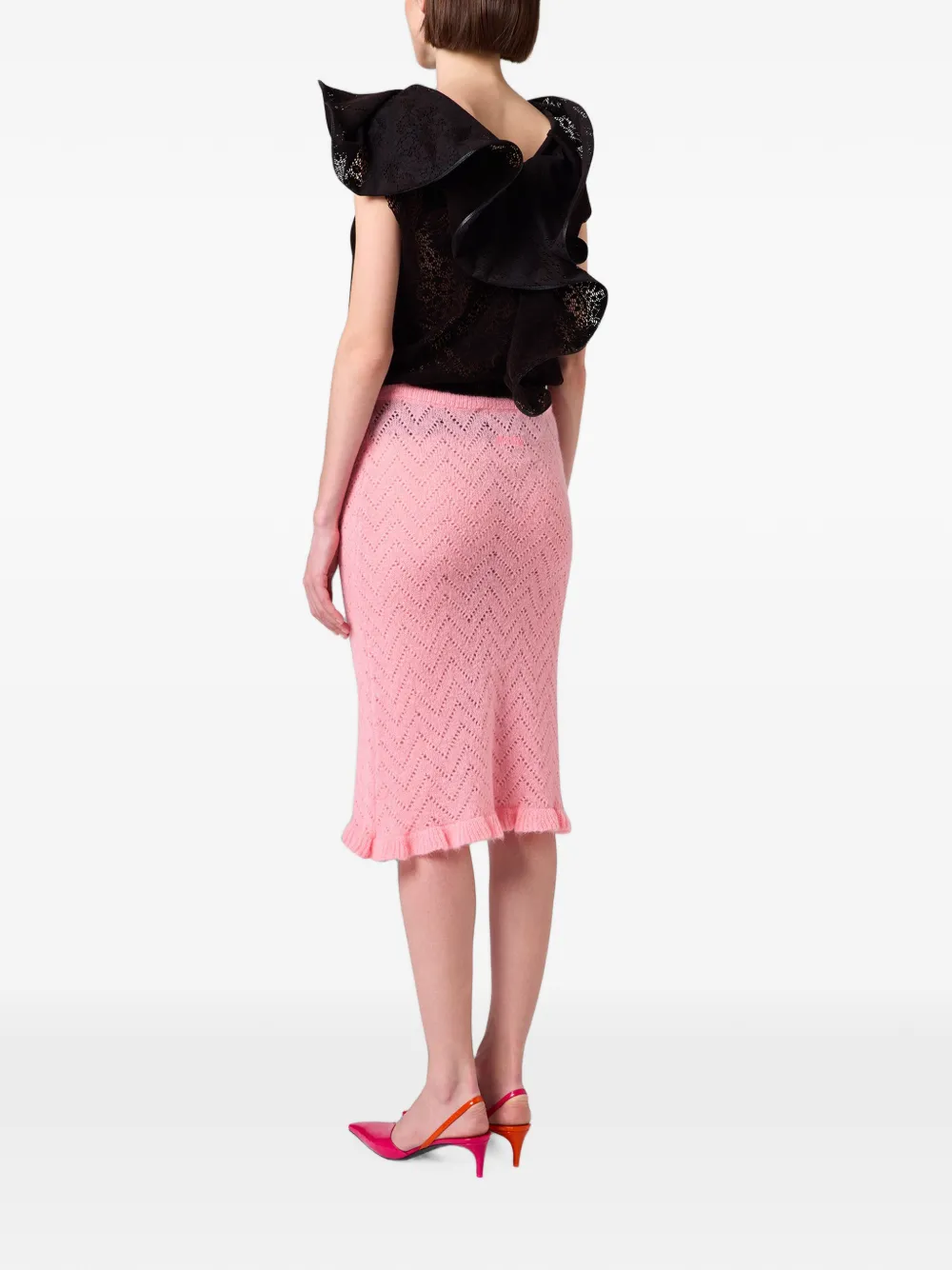 MSGM Rok met chevron streep Roze