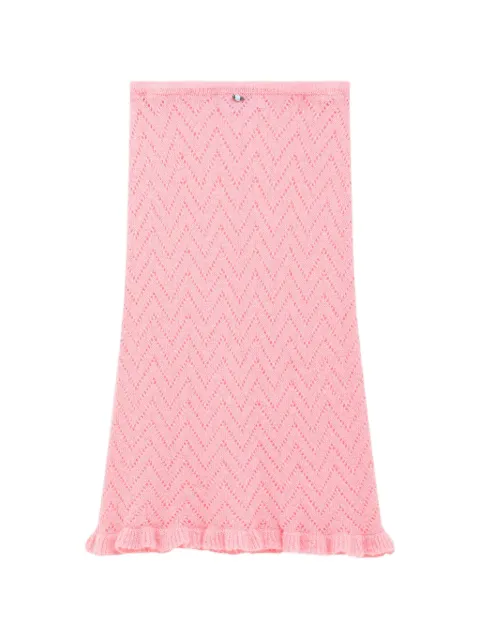 MSGM chevron-knit midi skirt