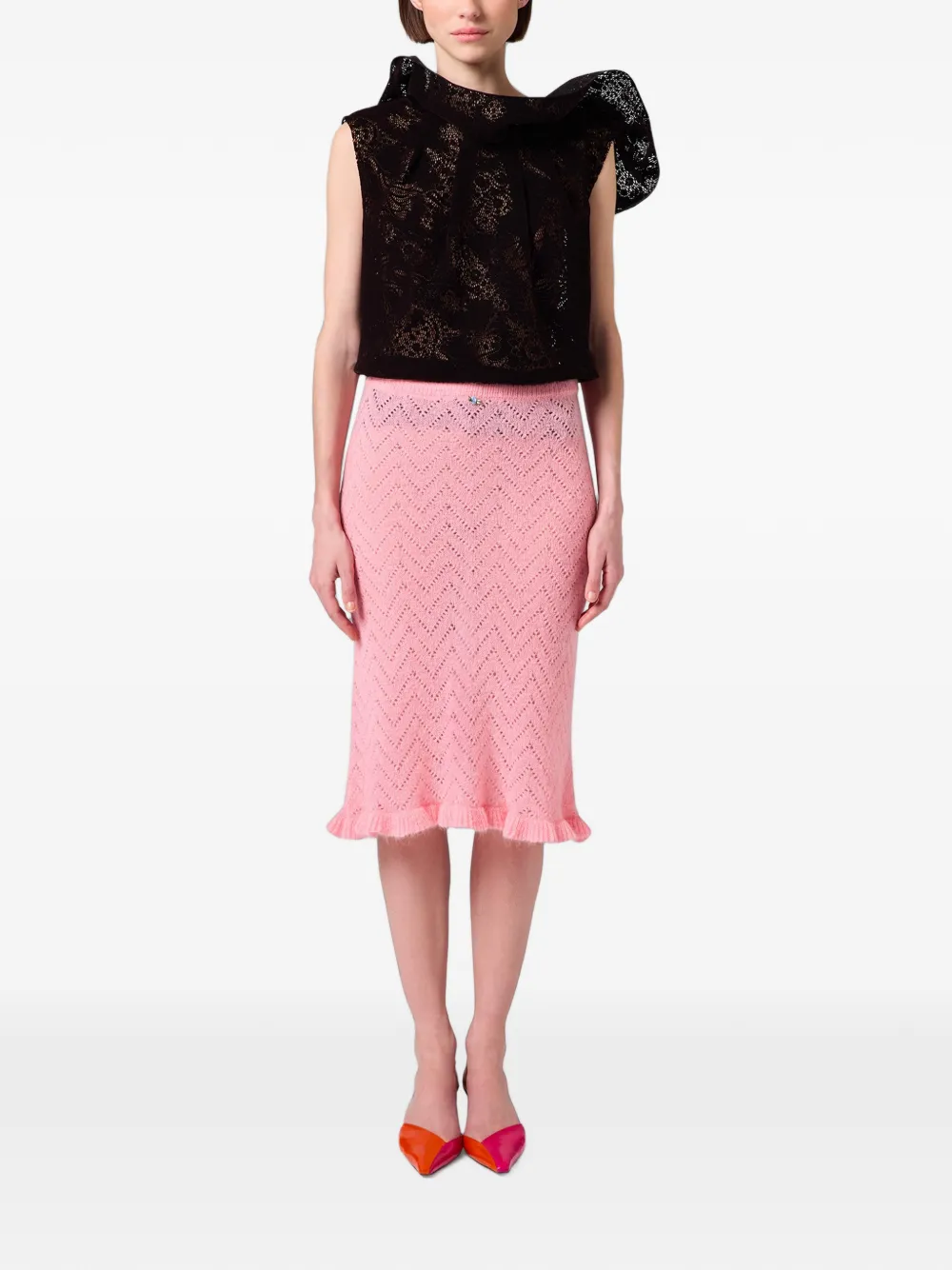 MSGM Rok met chevron streep Roze