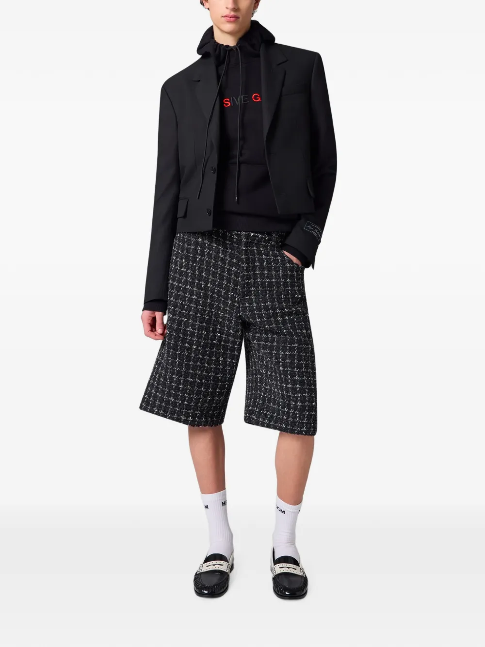 MSGM Hoodie met geborduurd logo Zwart
