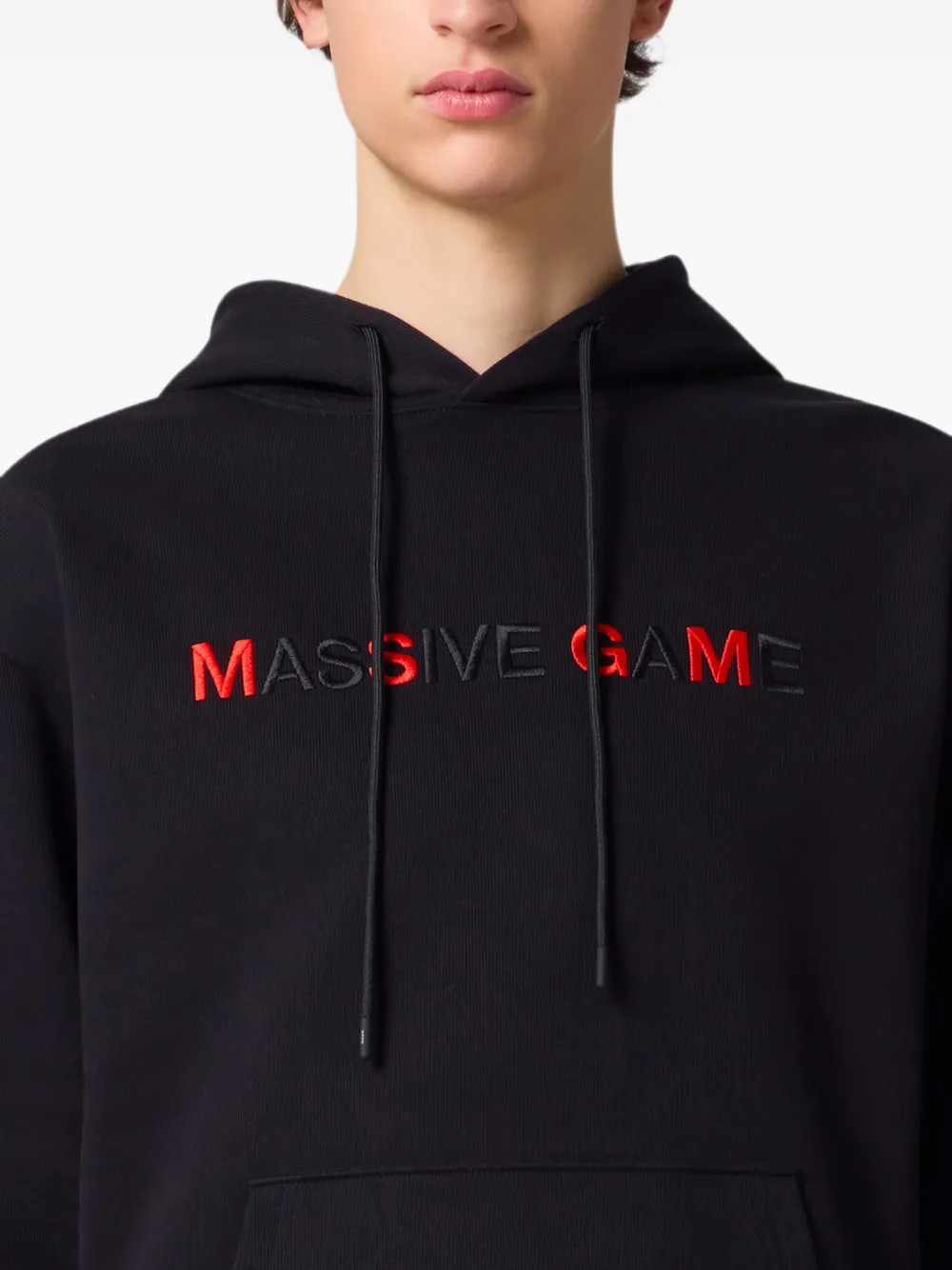 MSGM Hoodie met geborduurd logo Zwart
