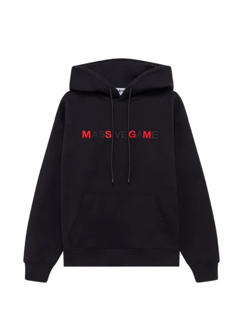 MSGM logo-embroidered pouch-pocket hoodie