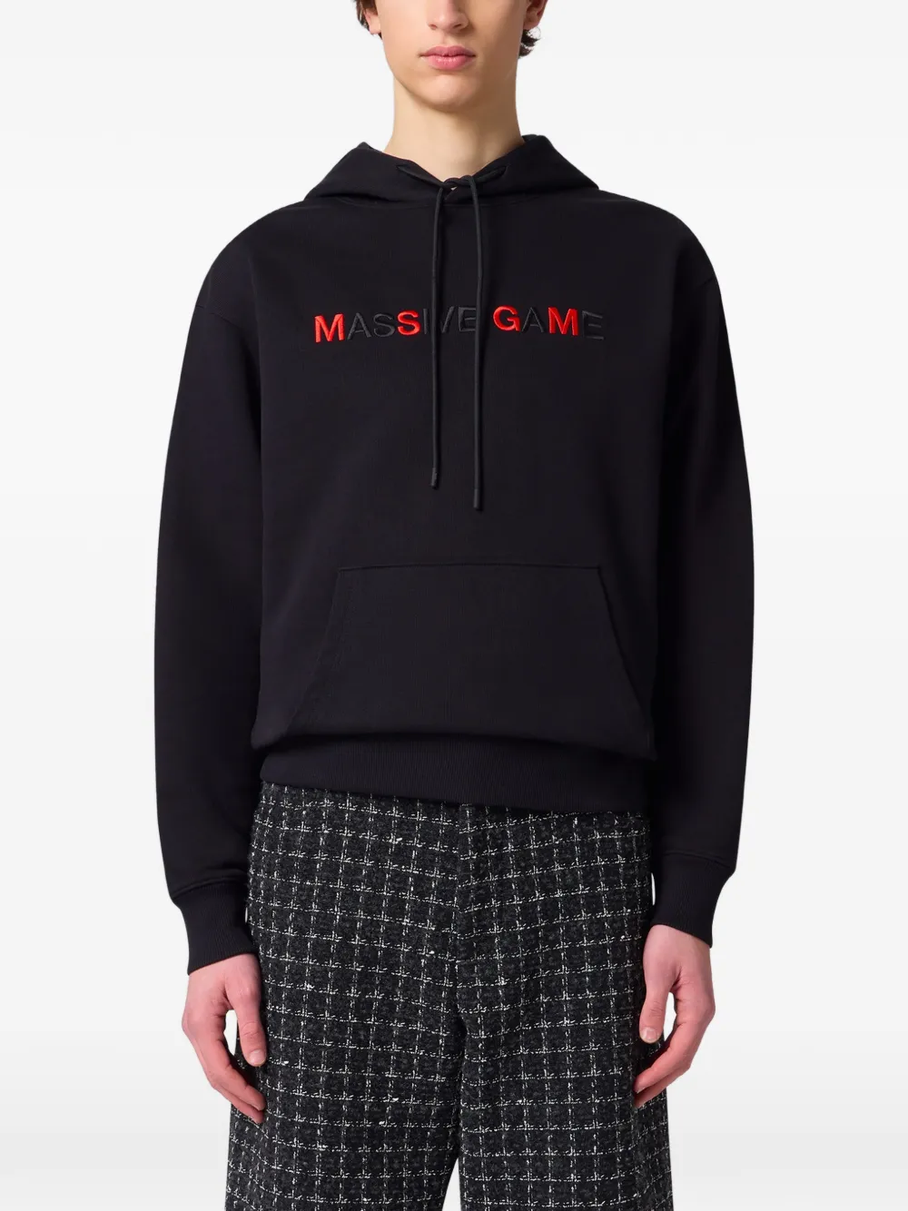 MSGM Hoodie met geborduurd logo Zwart