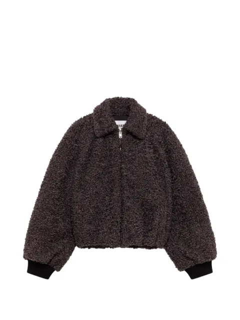 MSGM bouclé-texture bomber jacket