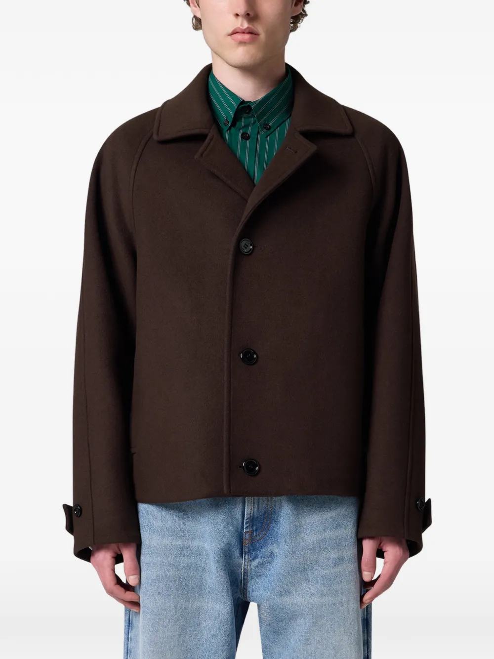MSGM Jack met knoopsluiting en raglanmouwen Bruin