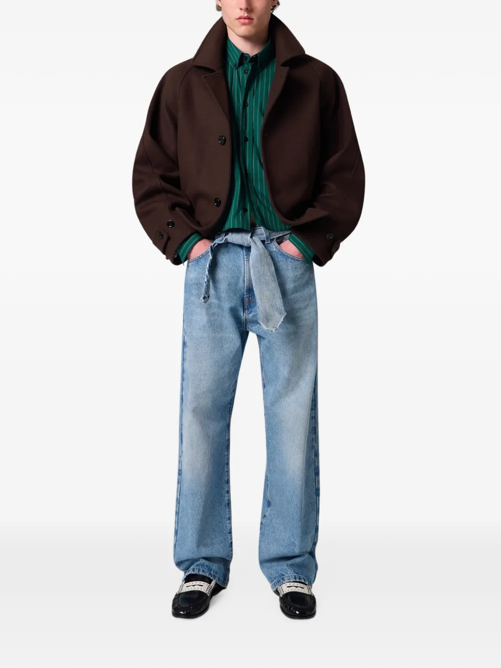 MSGM Jack met knoopsluiting en raglanmouwen Bruin