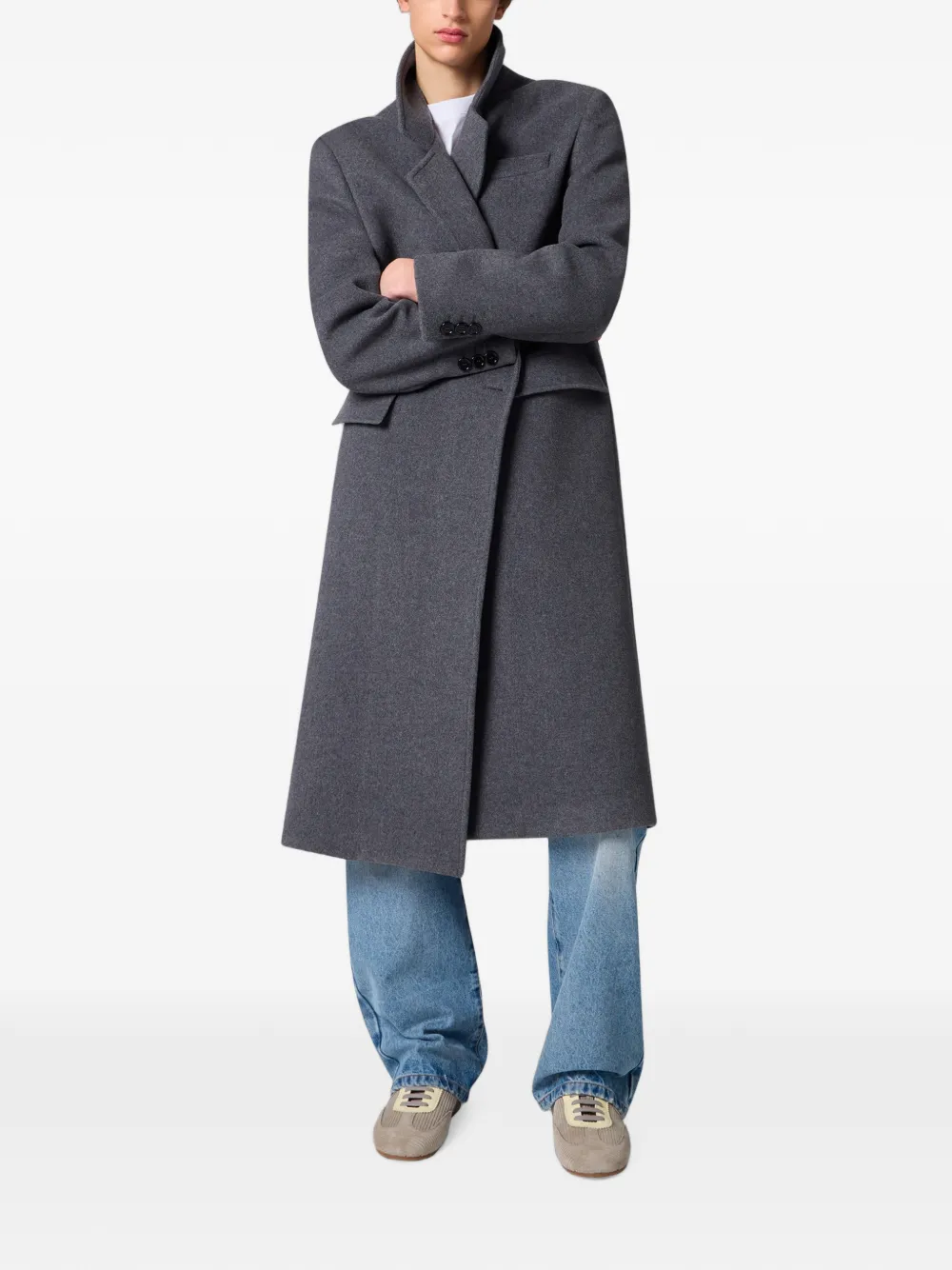 MSGM Mantel met dubbele rij knopen Grijs