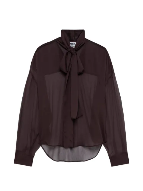 MSGM tie-neck sheer blouse
