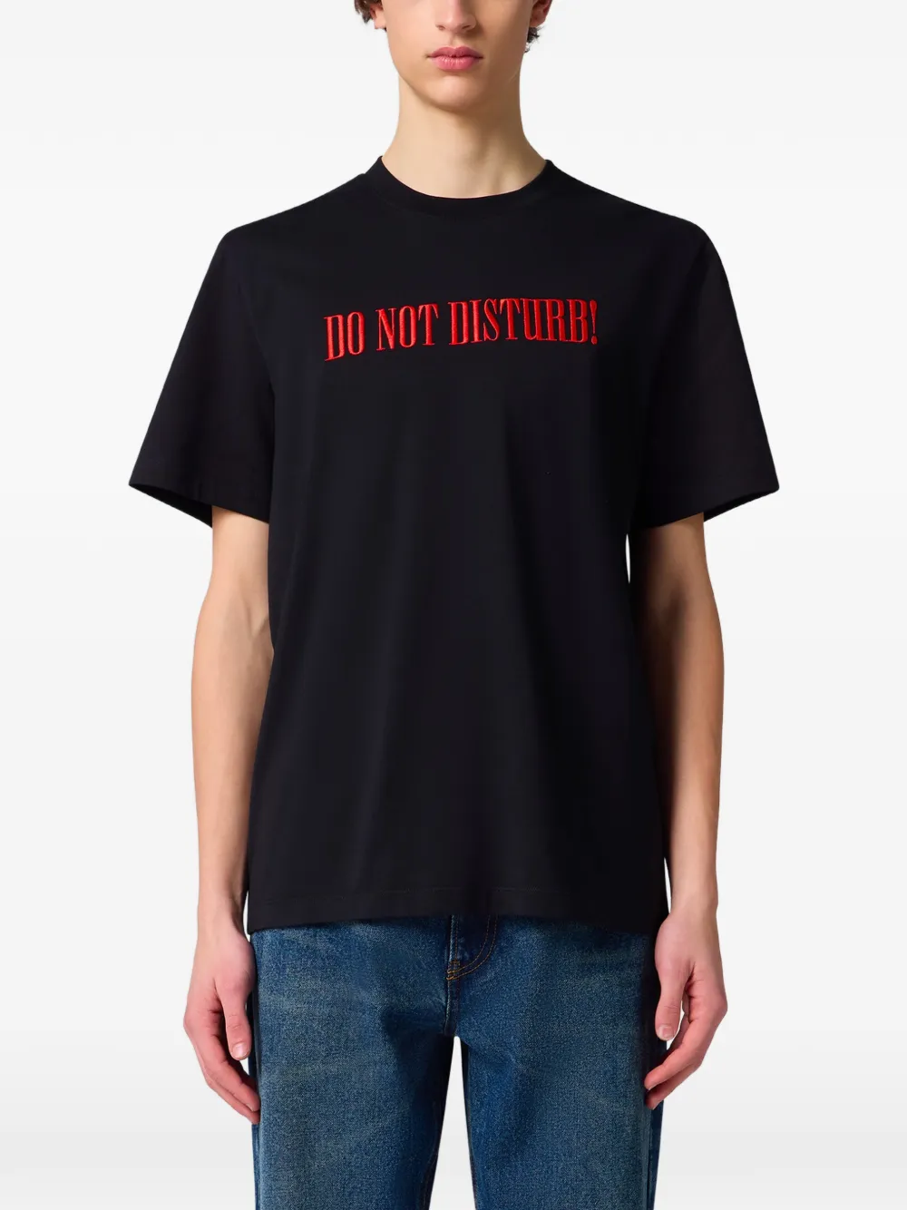 MSGM T-shirt met geborduurde tekst Zwart