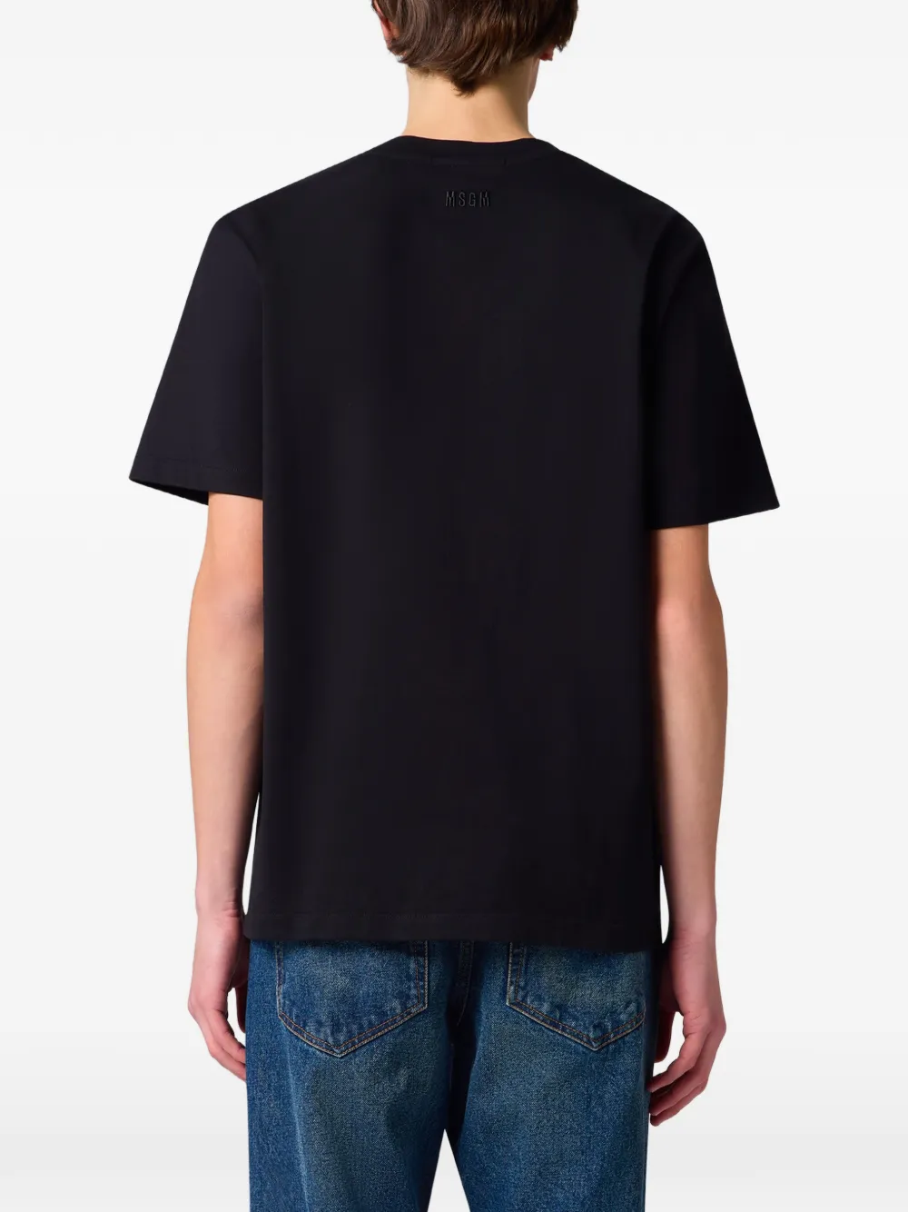 MSGM T-shirt met geborduurde tekst Zwart