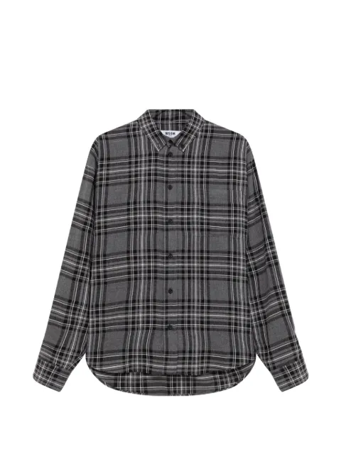 MSGM check-print button-down shirt