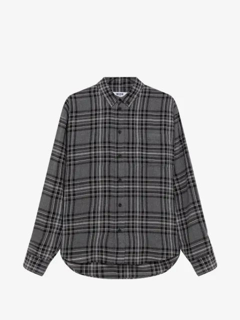 MSGM check-print button-down shirt