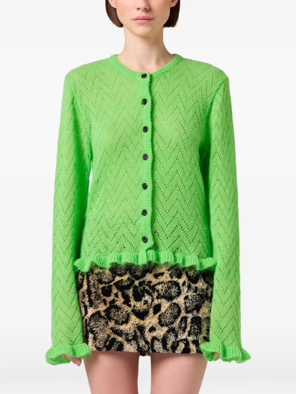 MSGM Vest met ruches afwerking Groen