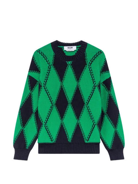 MSGM argyle-knit sweater