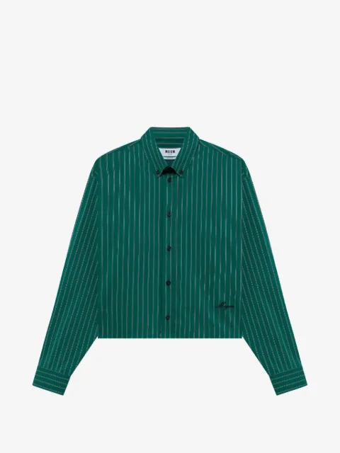 MSGM camisa corta con estampado de rayas diplomáticas