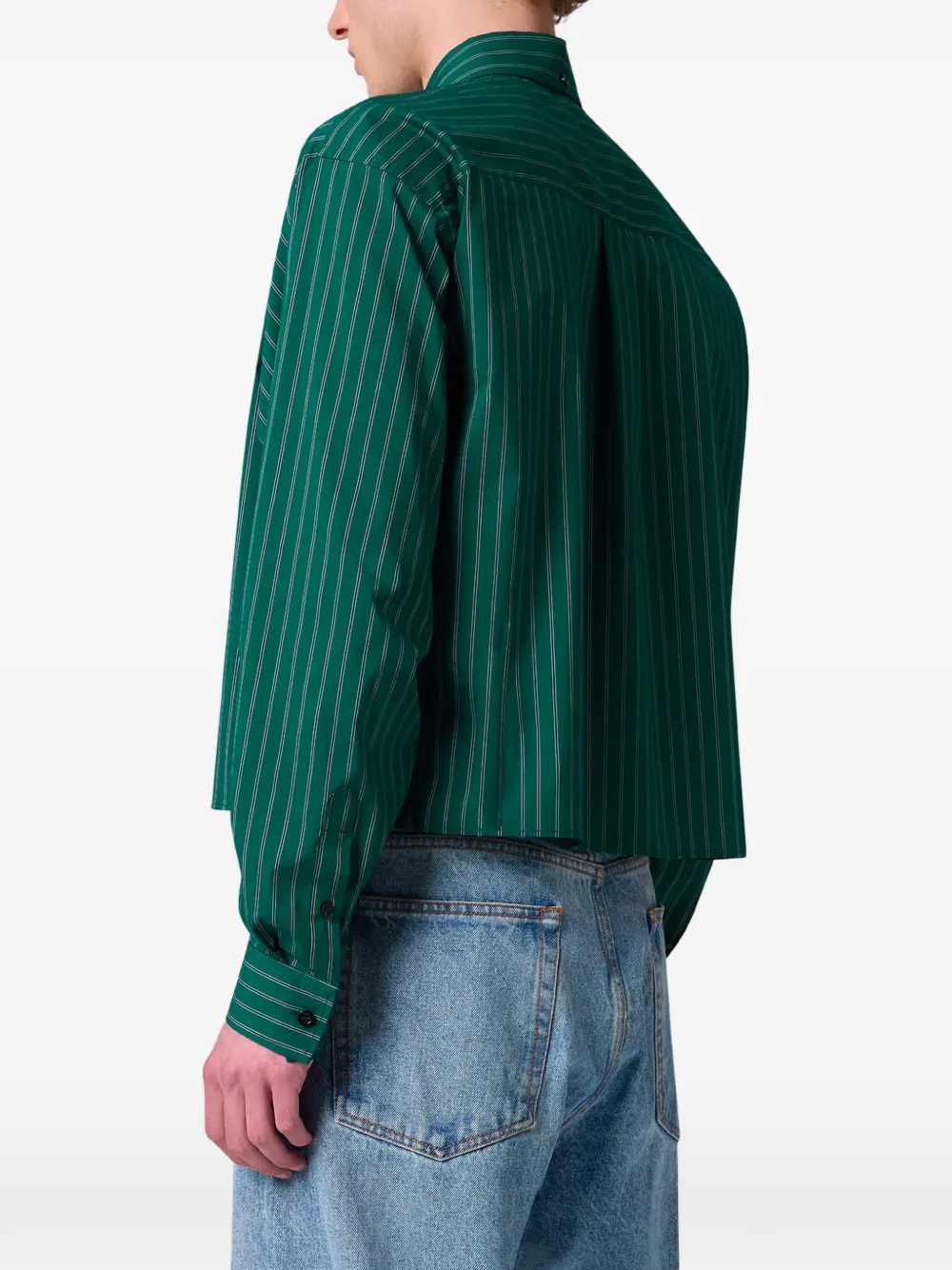 MSGM Cropped overhemd met krijtstreep Groen