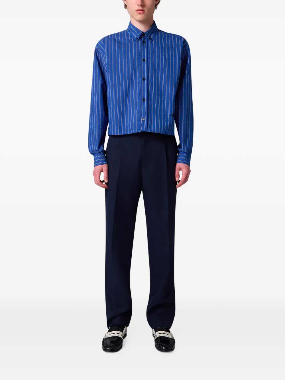 MSGM Pantalon met geplooid detail Blauw