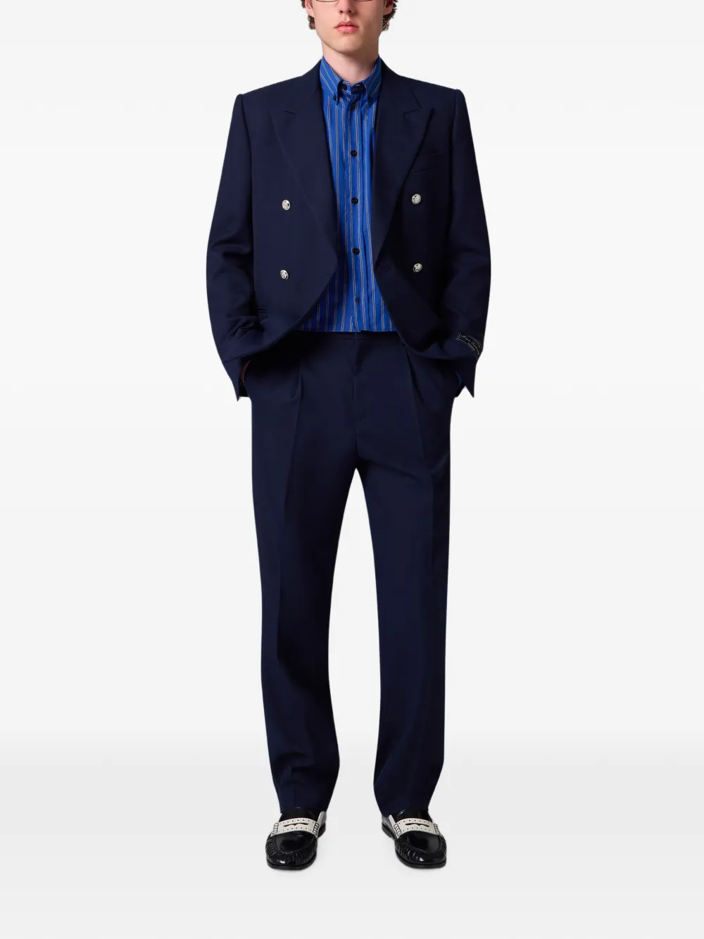 MSGM Pantalon met geplooid detail Blauw