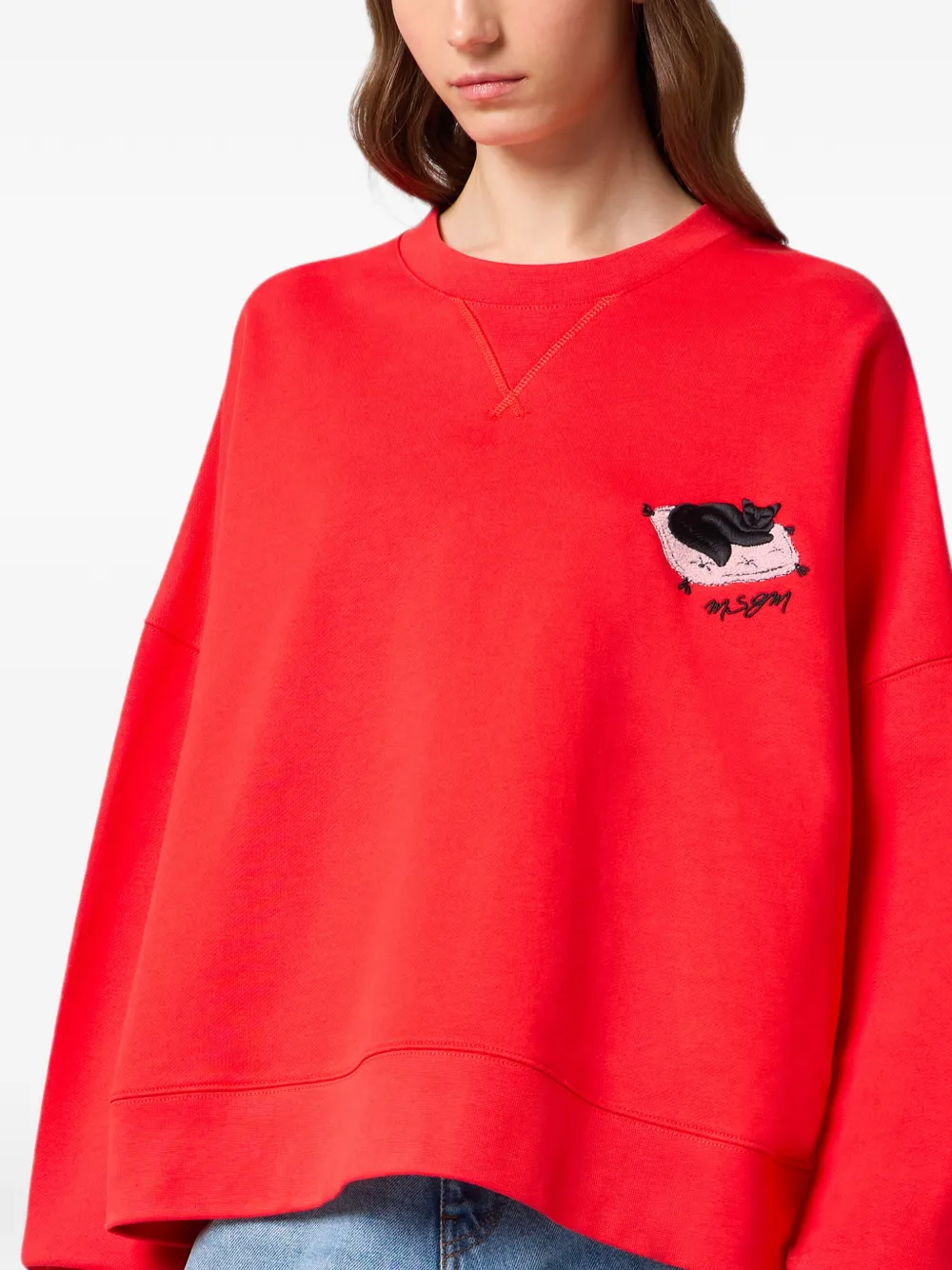 MSGM Sweater met kat-patch Rood