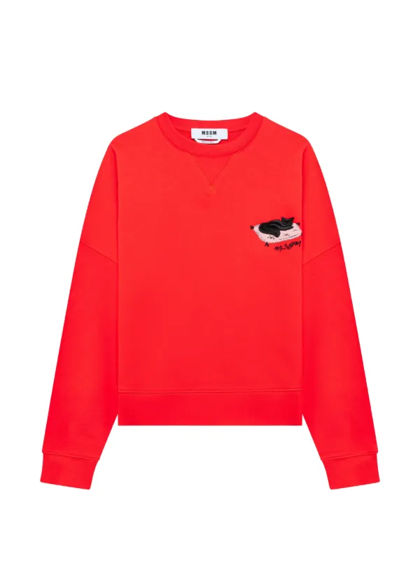 MSGM パッチ スウェットシャツ | レッド | FARFETCH JP