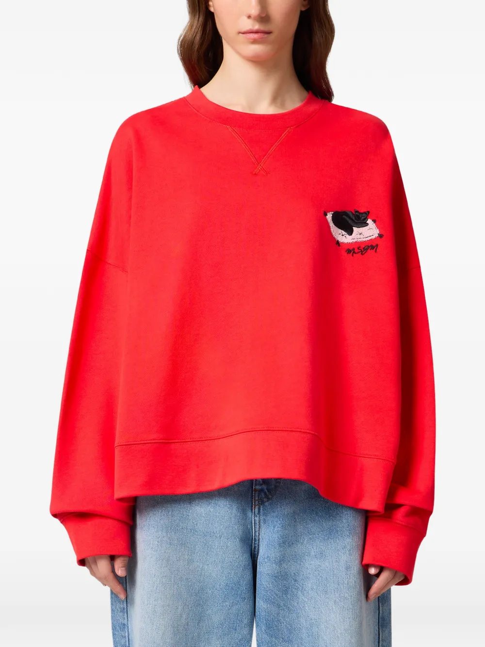 MSGM Sweater met kat-patch Rood