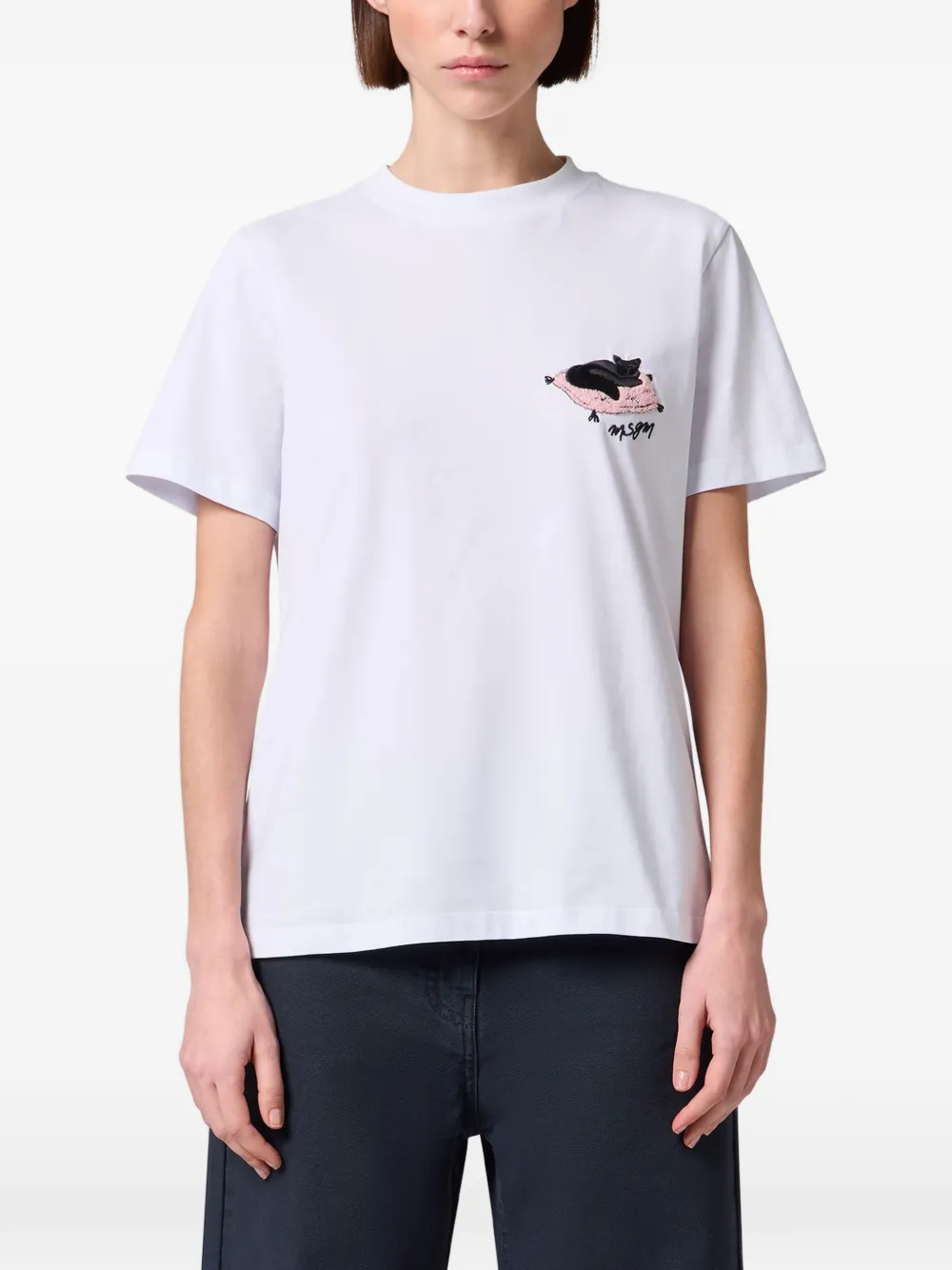 MSGM T-shirt met borduurwerk Wit
