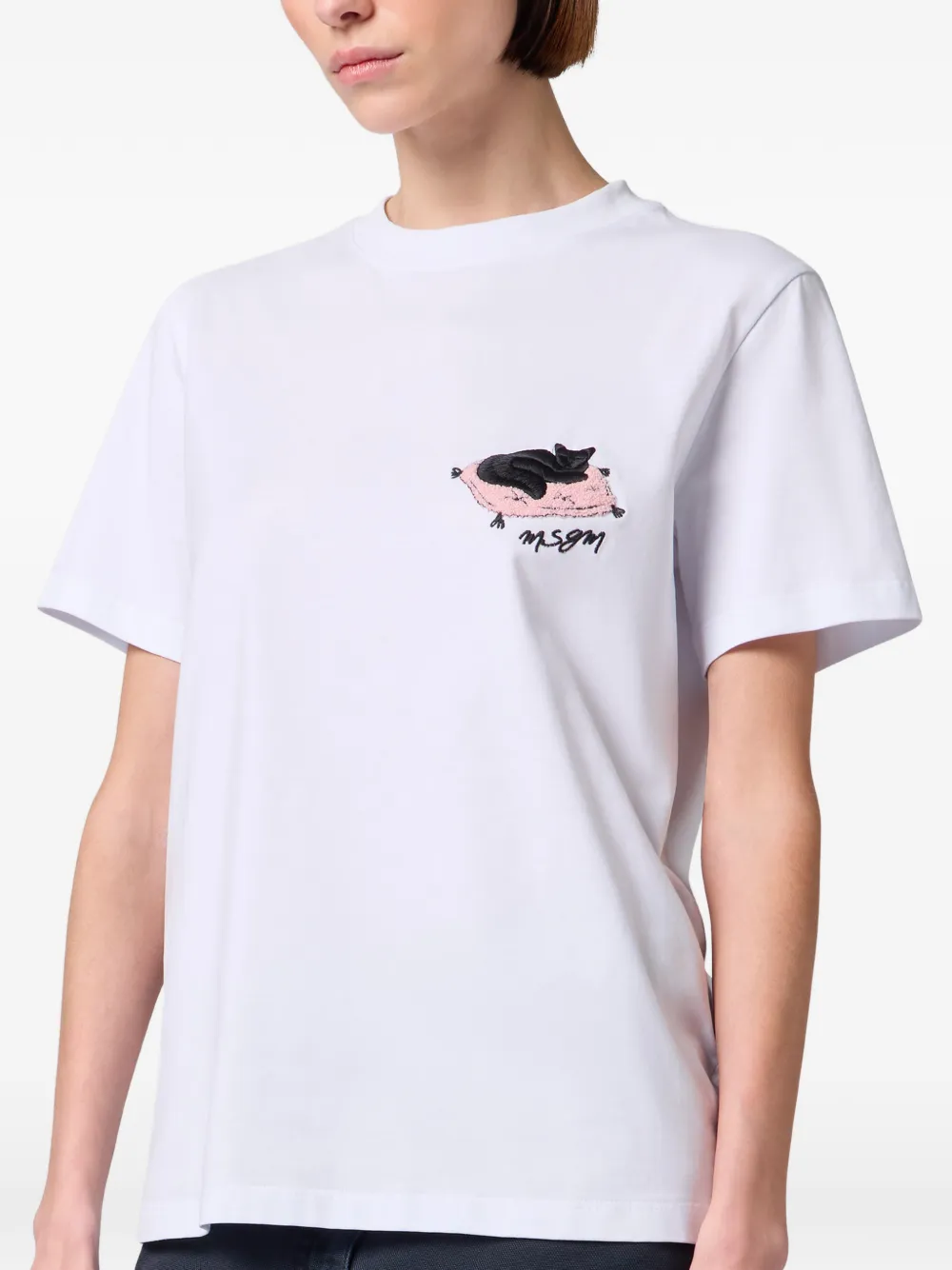 MSGM T-shirt met borduurwerk Wit