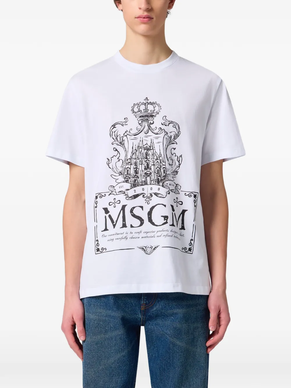 MSGM T-shirt met logoprint Wit