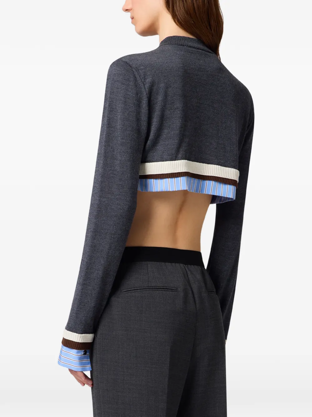 MSGM Cropped gelaagd vest Grijs