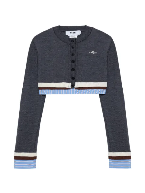 MSGM cropped layered cardigan