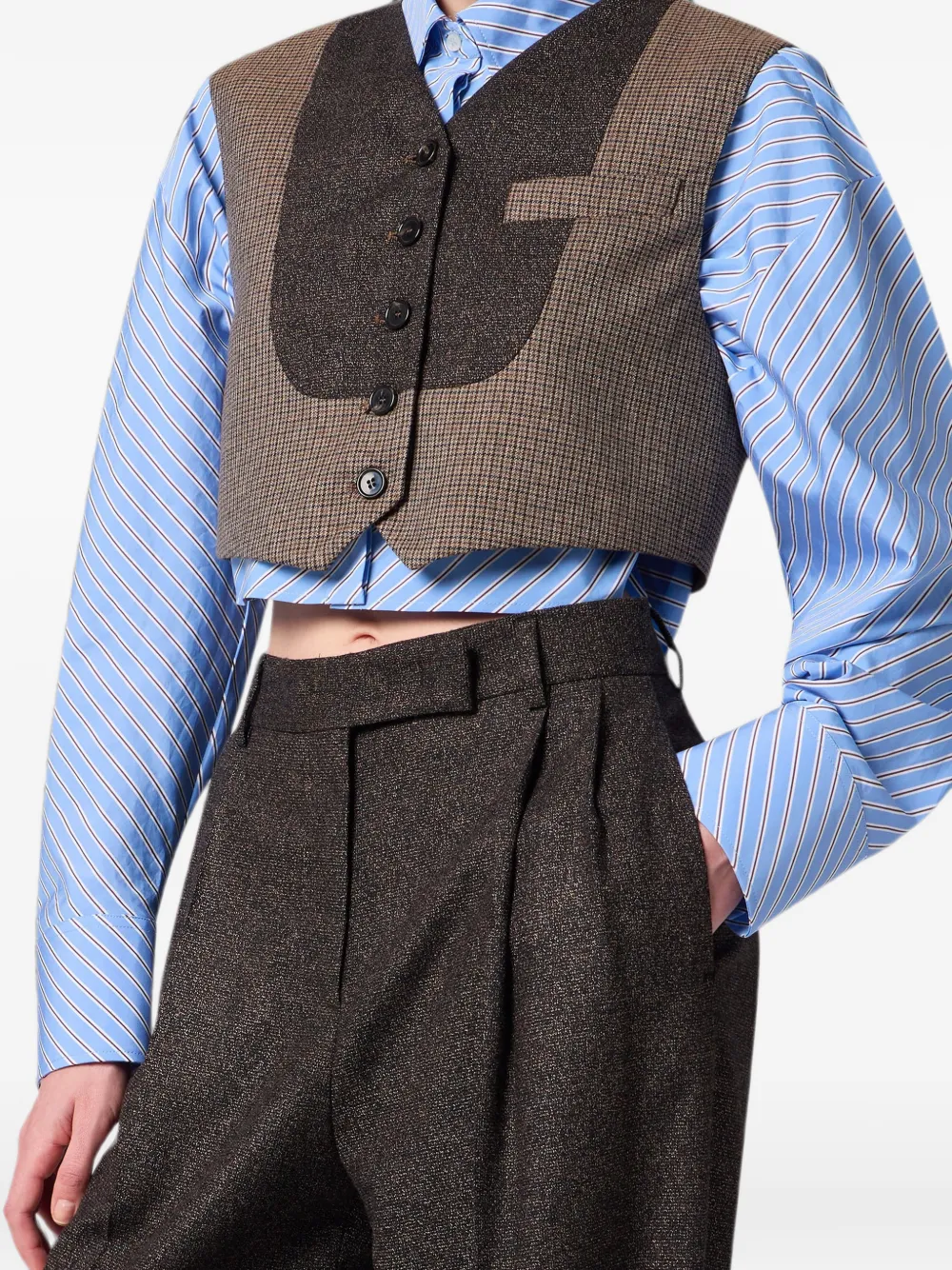 MSGM Plooibroek met wijde pijpen Bruin