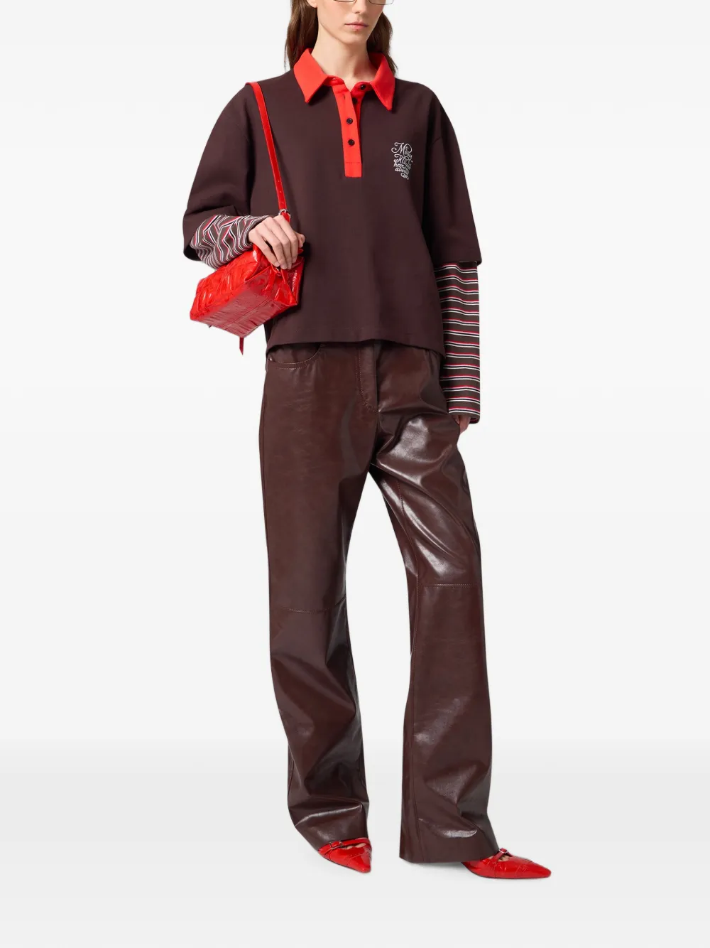 MSGM Broek met wijde pijpen Bruin