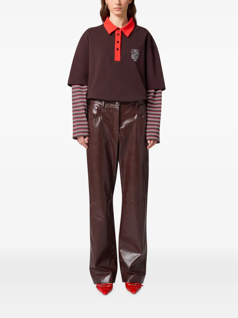 MSGM Broek met wijde pijpen Bruin