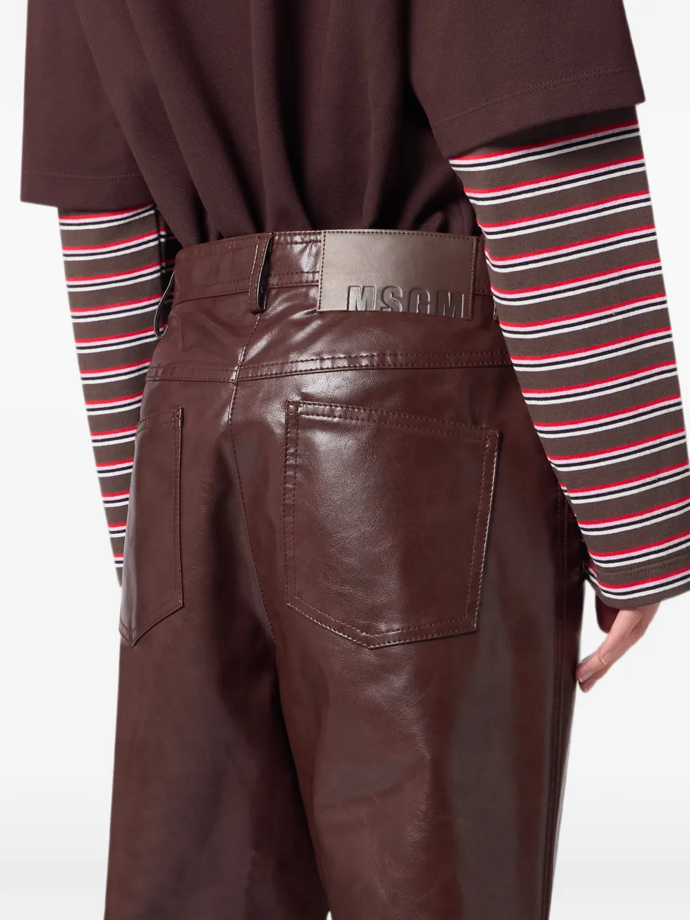 MSGM Broek met wijde pijpen Bruin