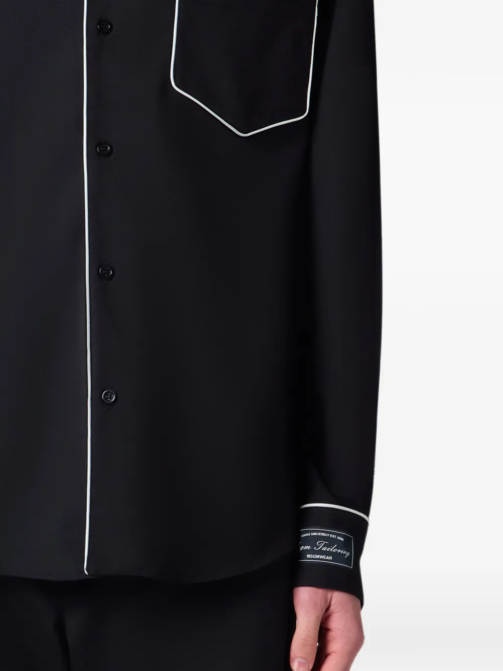 MSGM Overhemd met borstzak en afwerking Zwart