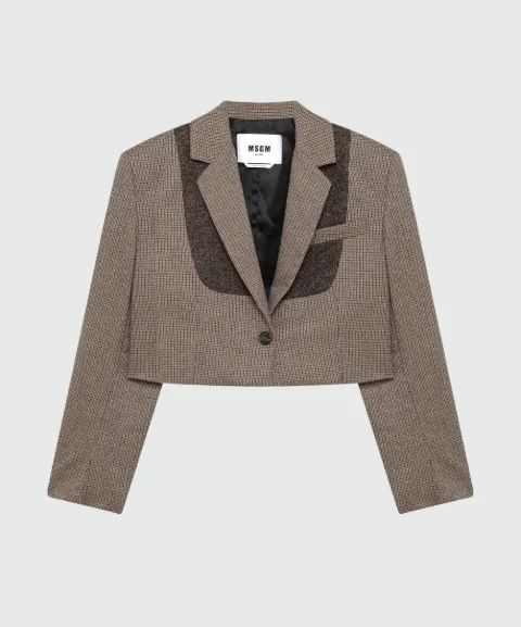 MSGM check-pattern cropped jacket