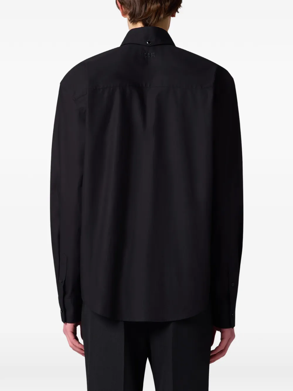 MSGM Overhemd verfraaid met kristallen en met geborduurd logo Zwart