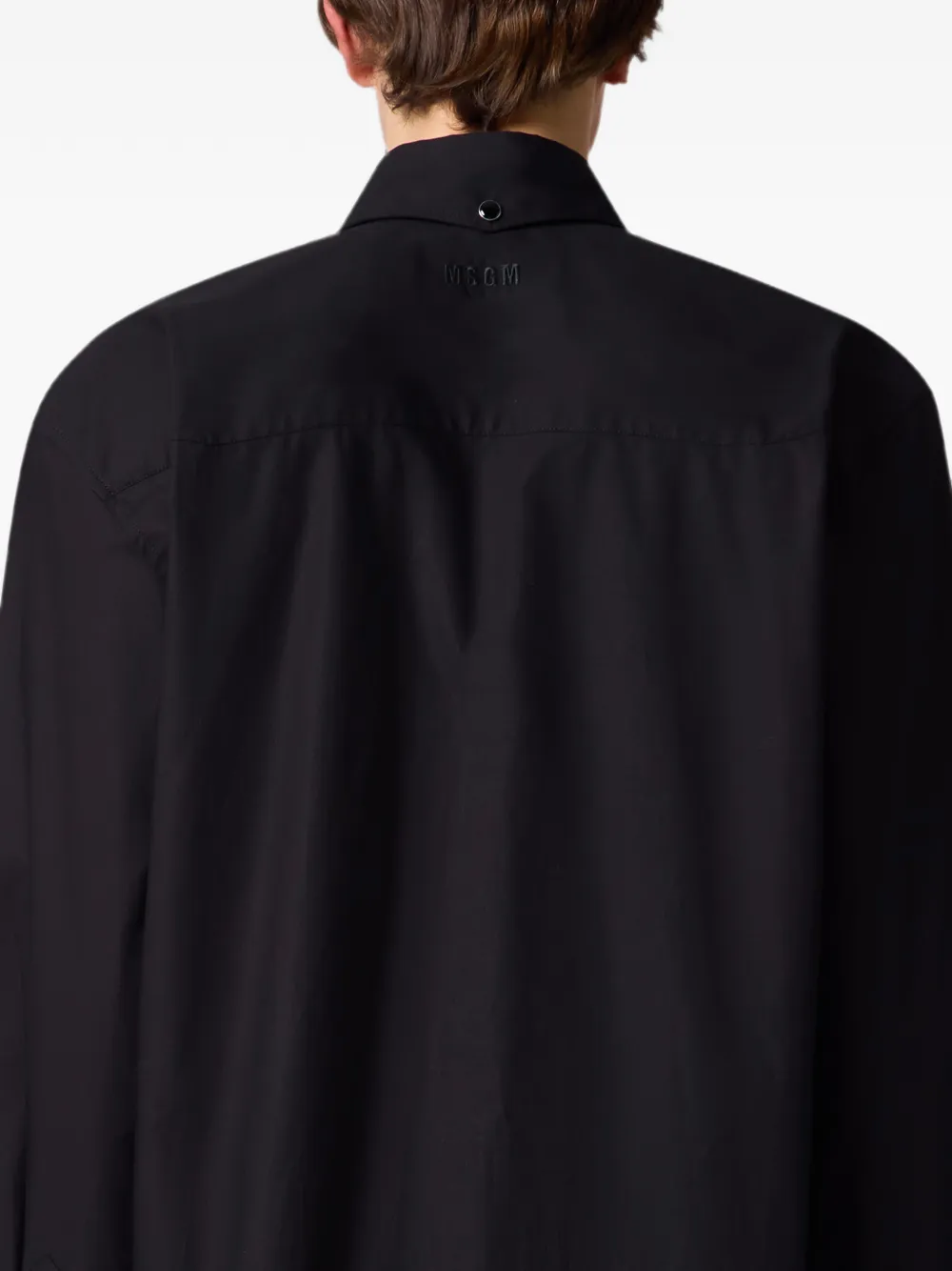 MSGM Overhemd verfraaid met kristallen en met geborduurd logo Zwart