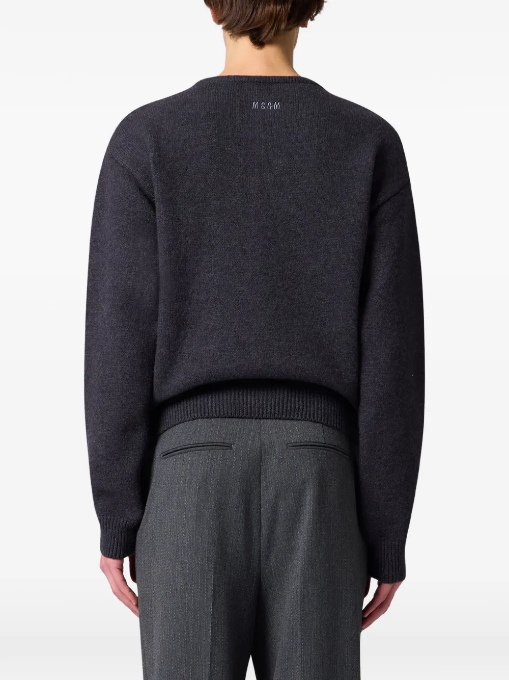 MSGM Vest verfraaid met kristallen en ringlets Grijs