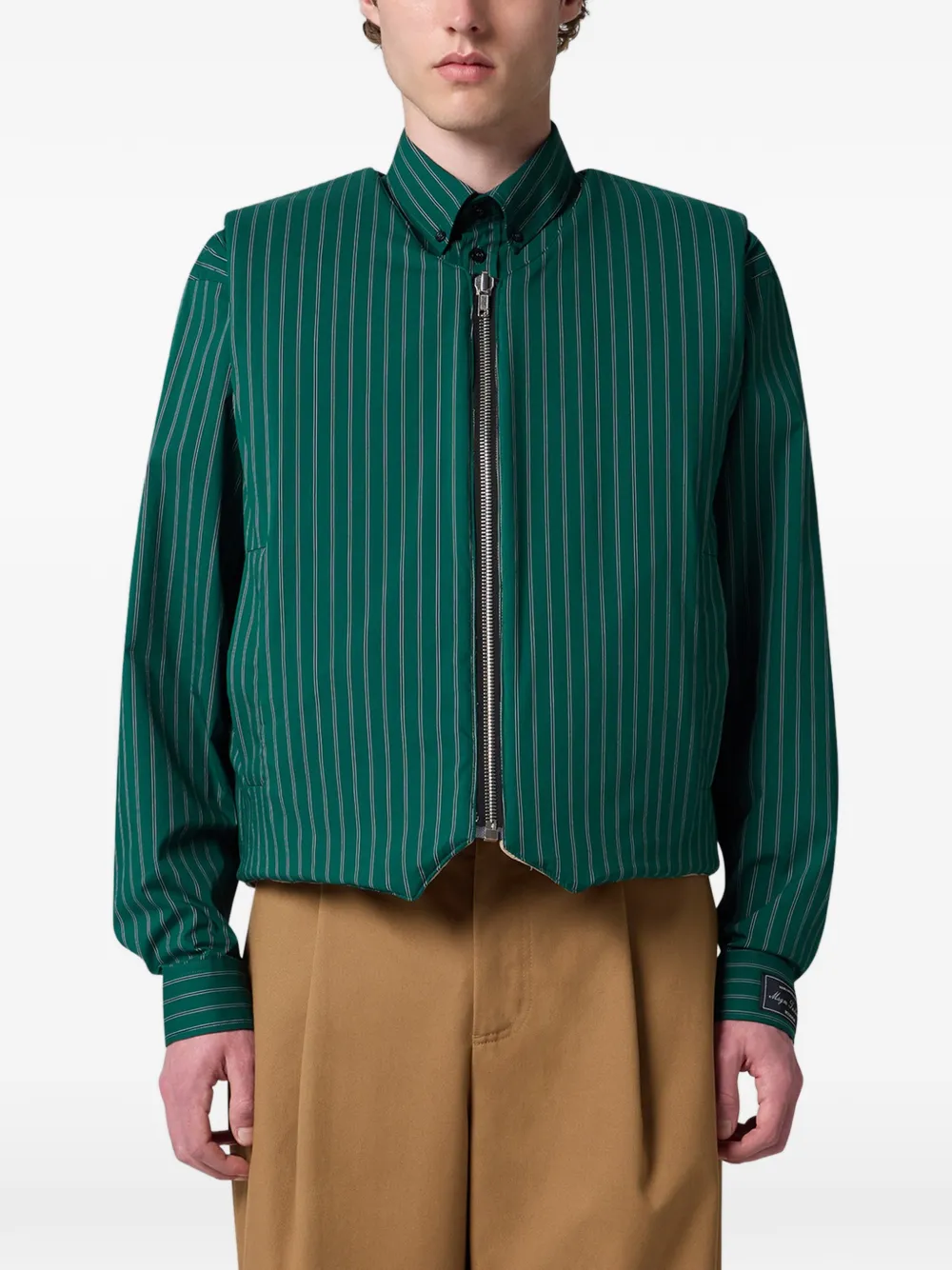 MSGM Omkeerbare bodywarmer met krijtstreep Groen