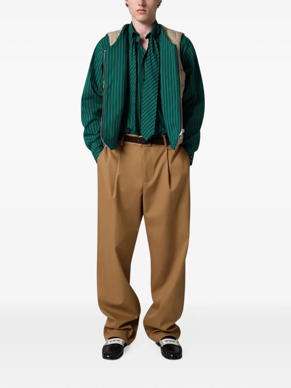 MSGM Omkeerbare bodywarmer met krijtstreep Groen