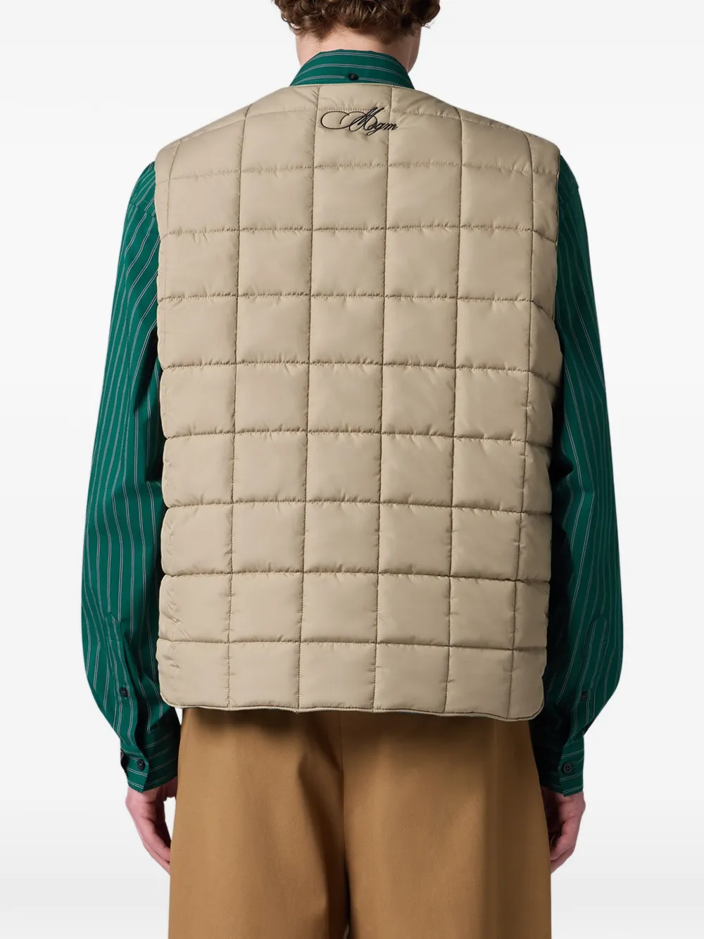 MSGM Omkeerbare bodywarmer met krijtstreep Groen