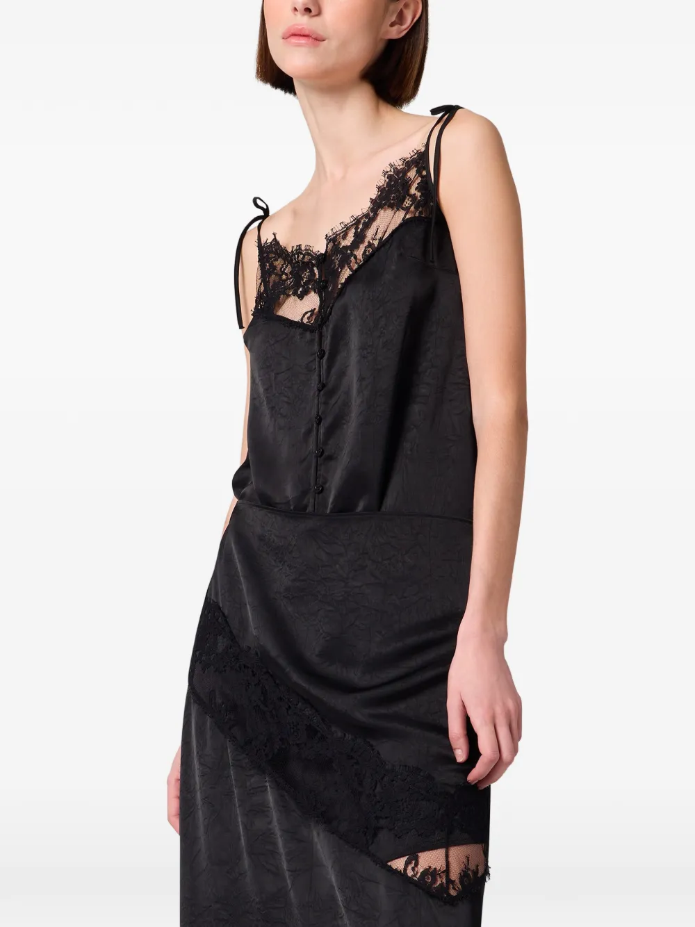 MSGM Maxi-jurk met kant Zwart