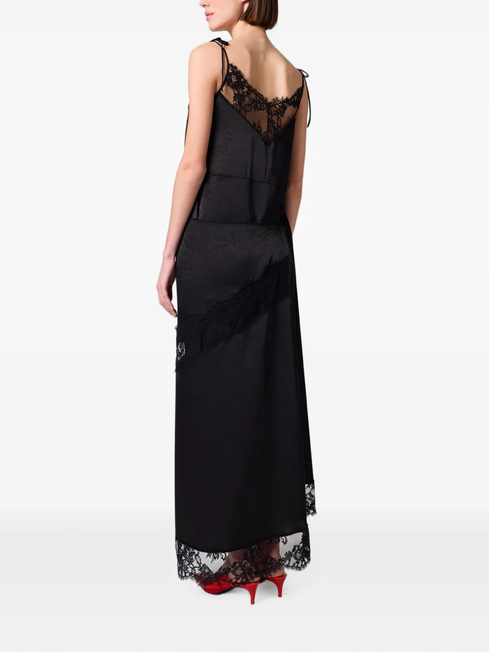 MSGM Maxi-jurk met kant Zwart