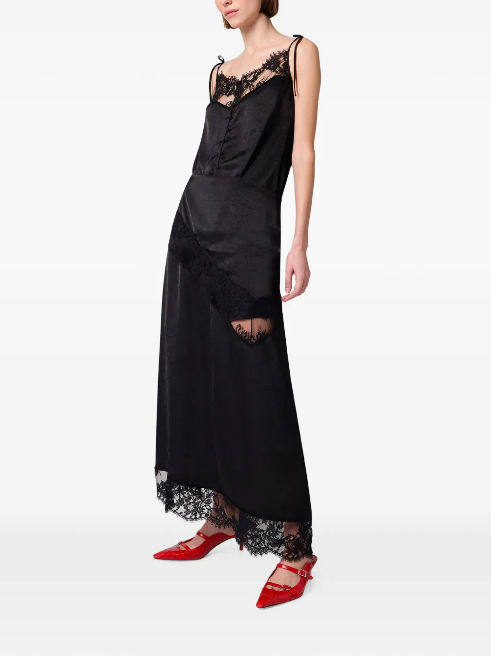 MSGM Maxi-jurk met kant Zwart